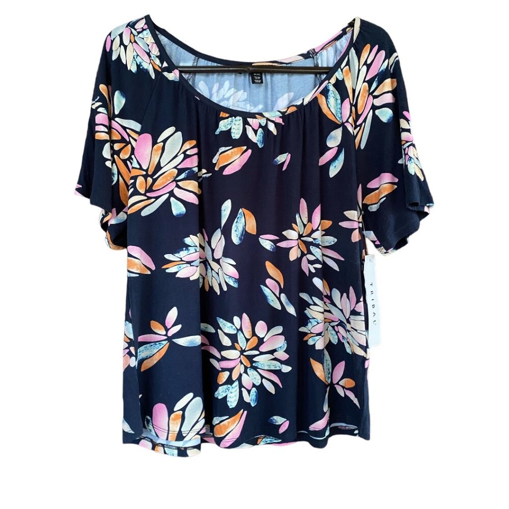 Tribal Floral Tee NWT